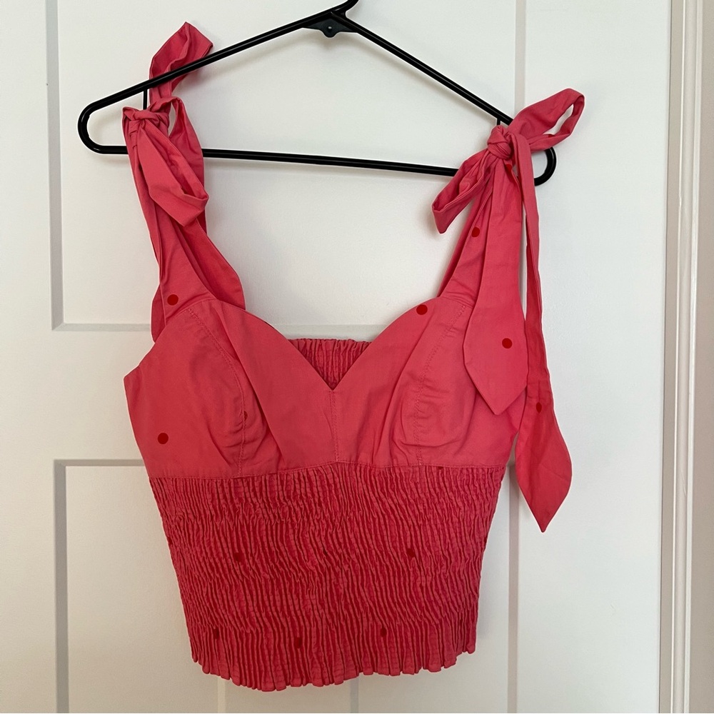 Make my lemonade tank top pink and red polka dot size small